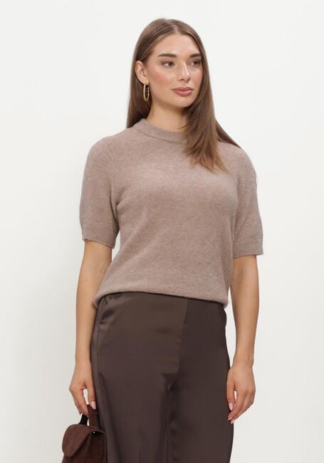 Beige Y.A.S. Trui YASJOHI SS WOOL BLEND PULLOVER - large