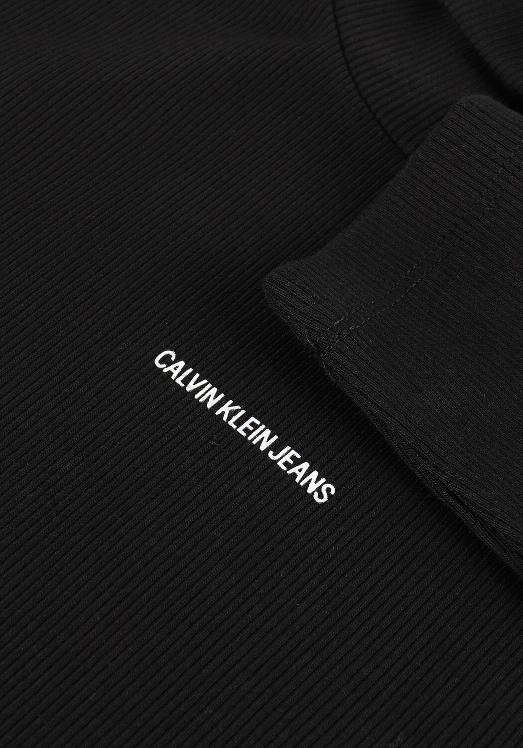 CALVIN KLEIN Robe midi MICRO BRANDING ROLL NECK DRESS en noir - large