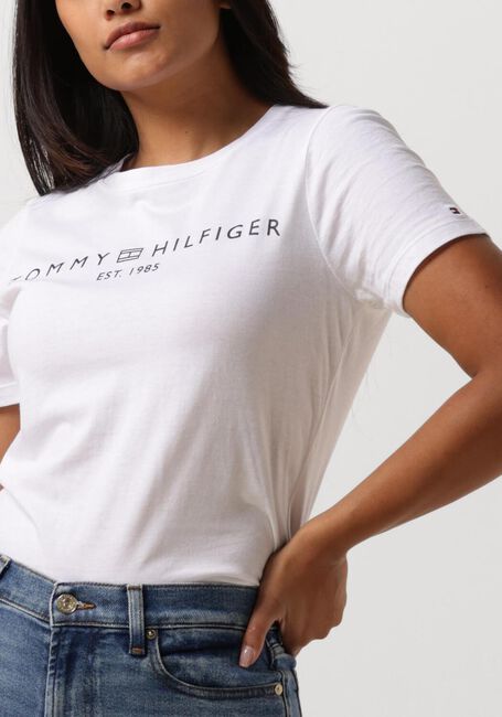 Witte TOMMY HILFIGER T-shirt REC CORP LOGO C-NK - large