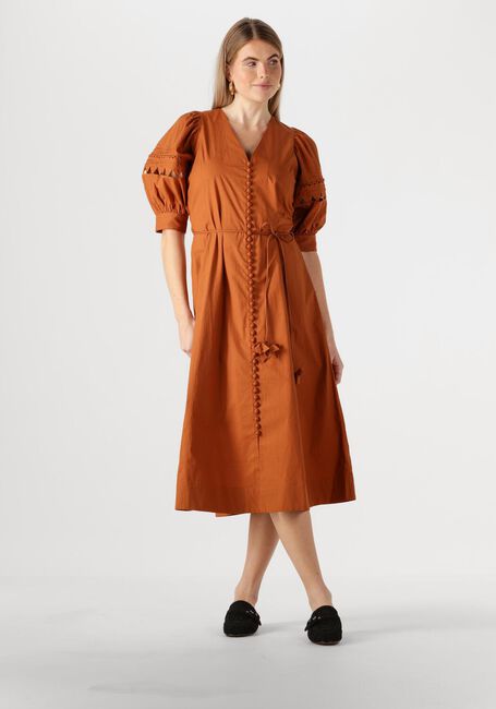 SCARLETT POPPIES Robe midi FLEURETTA MIDI DRESS en marron - large