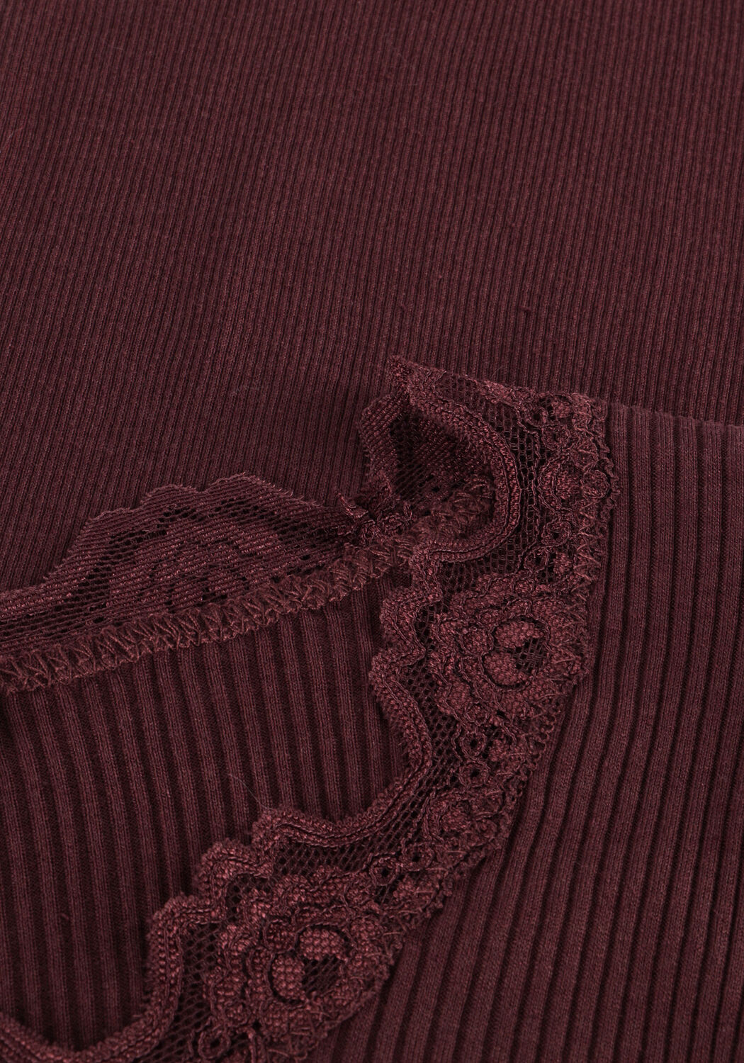 ROSEMUNDE Haut BABETTE SILK T-SHIRT LACE Bordeaux - large