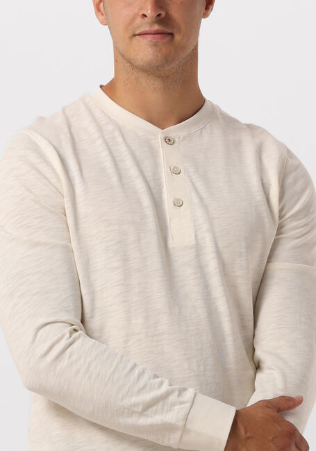 SCOTCH & SODA  SLUB HENLEY LONG SLEEVE TEE Blanc - large