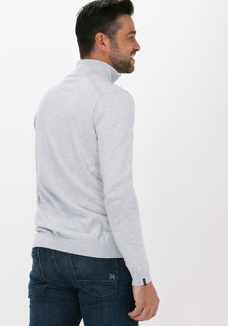 Lichtgrijze VANGUARD Sweater HALF ZIP COLLAR COTTON MELANGE - large
