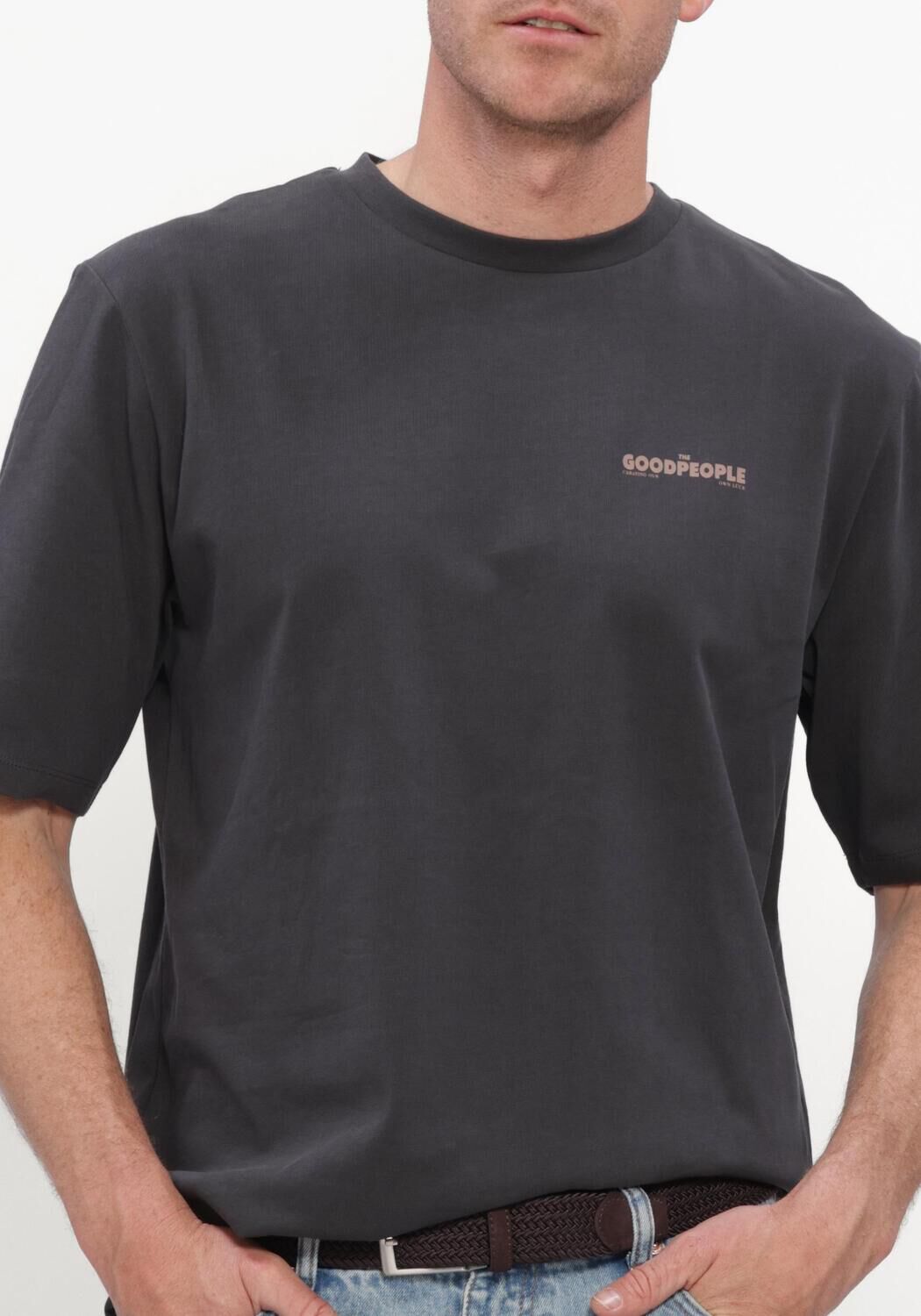 THE GOODPEOPLE T-shirt TEX Gris fonc&eacute; - large