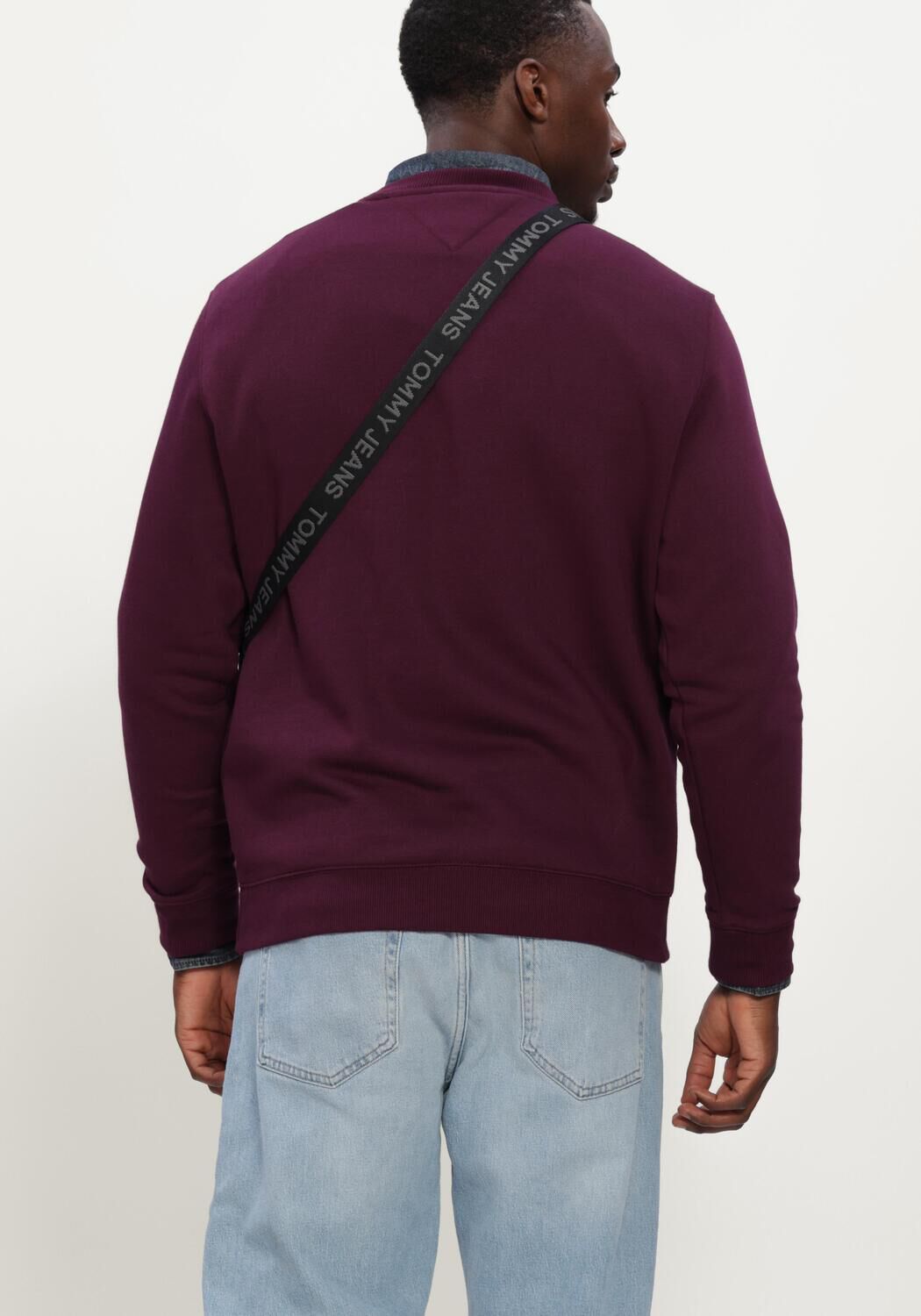 TOMMY JEANS Chandail TJM REG S FLAG CREW EXT Bordeaux - large