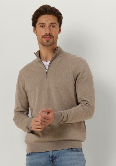 Beige PROFUOMO Trui PULLOVER HALF ZIP - large