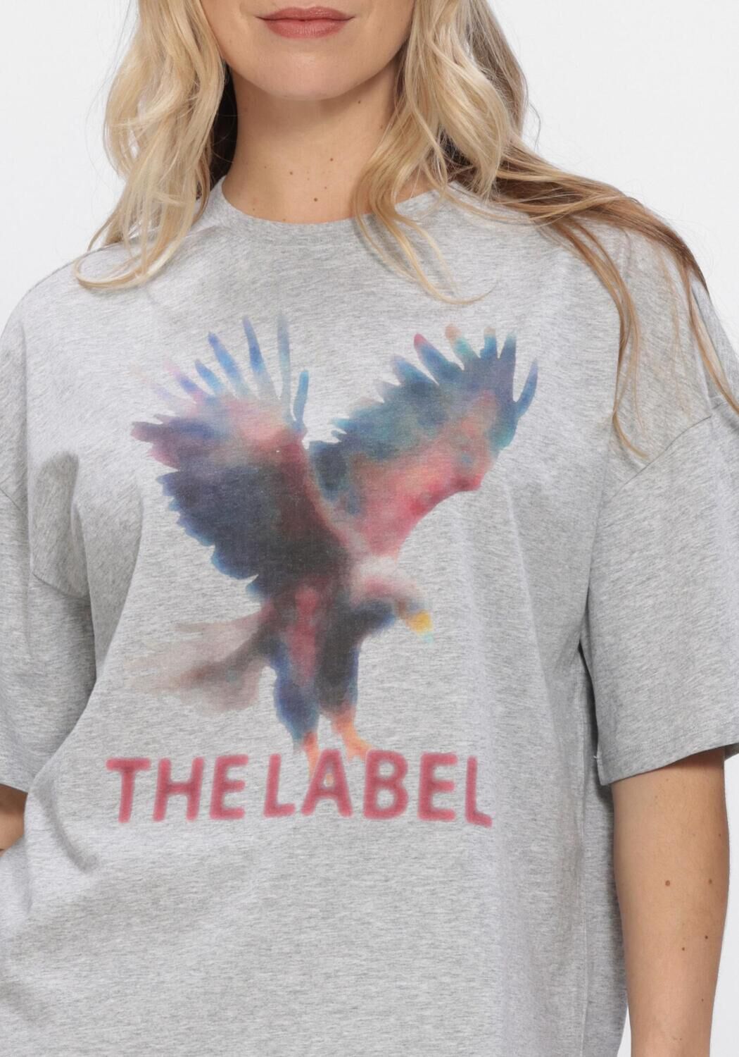 ALIX THE LABEL T-shirt LADIES KNITTED FADED EAGEL T-SHIRT Gris clair - large
