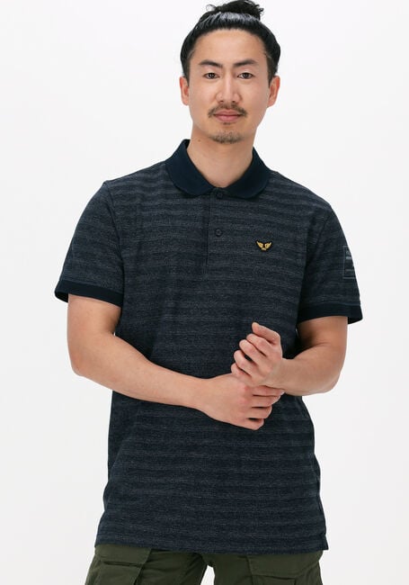 Donkerblauwe PME LEGEND Polo SHORT SLEEVE POLO JACQUARD PIQUE - large