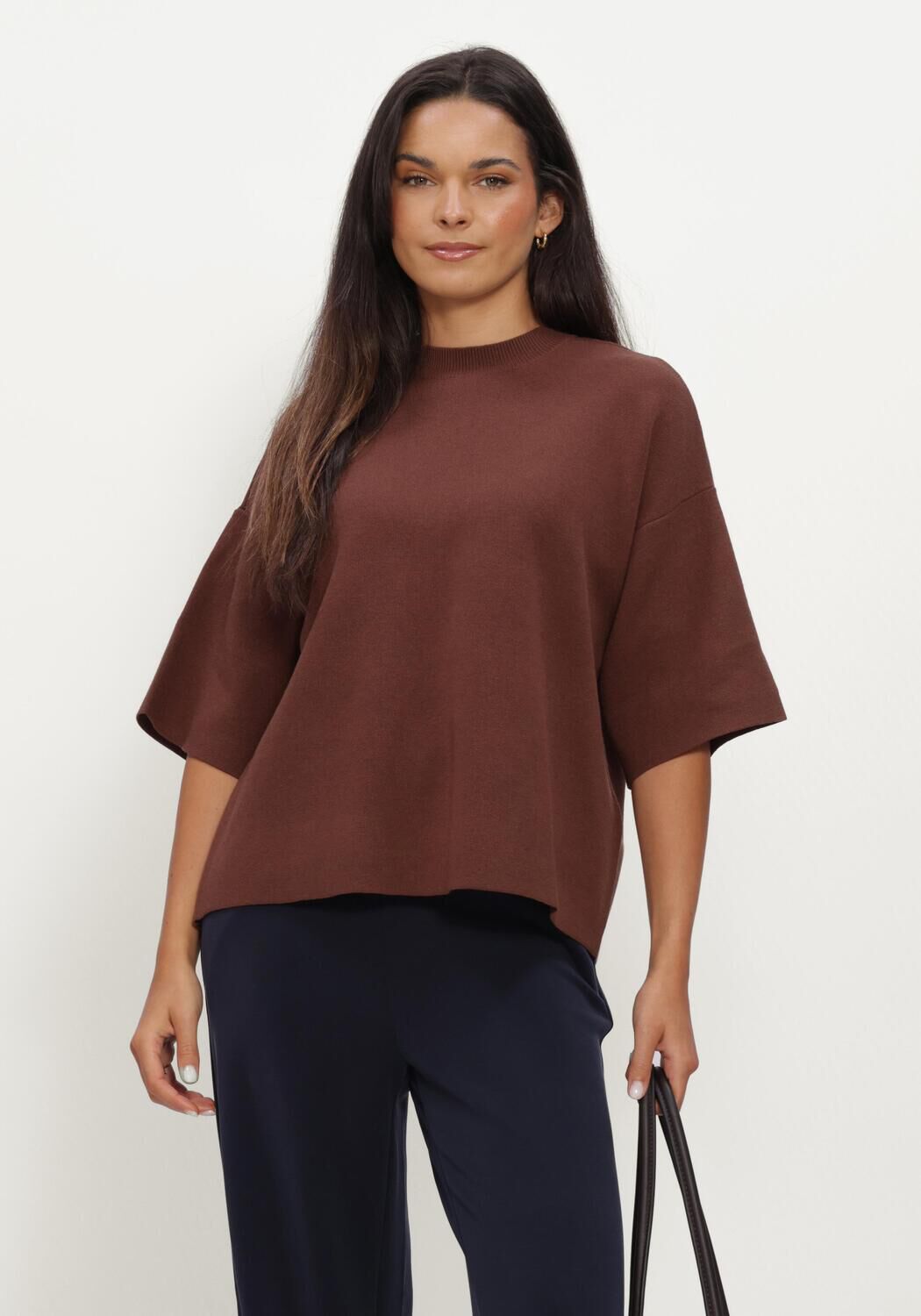 MINUS Haut MSLUPI KNIT T-SHIRT en marron - large
