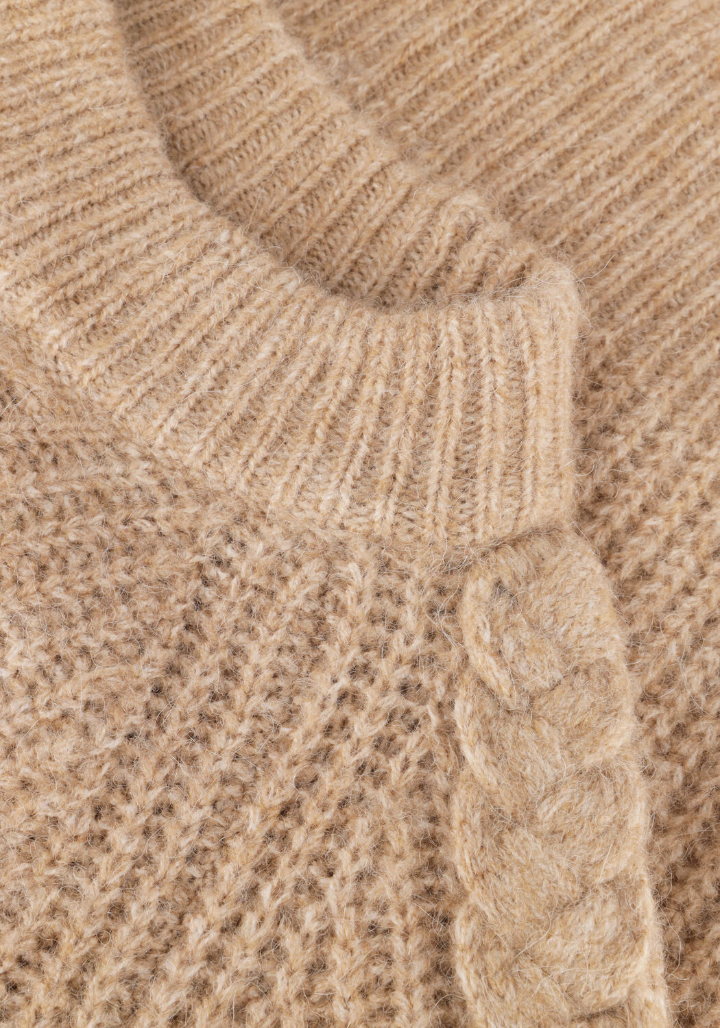 Bruine OBJECT Trui OBJRUNA KNIT L/S RE PULLOVER - large