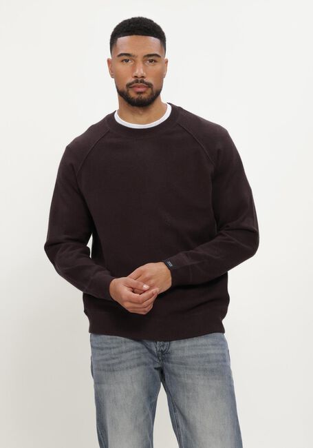 BUTCHER OF BLUE Pull CLIFDEN SWEAT CREW en marron - large