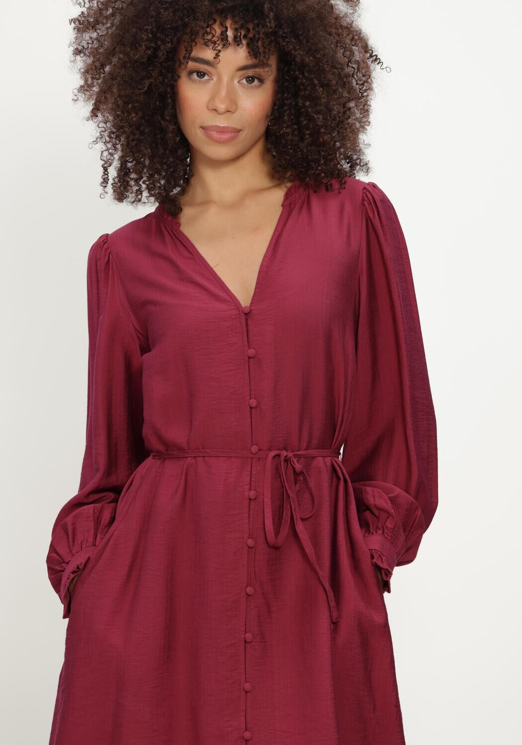 MSCH COPENHAGEN Robe midi MSCHMYLA PENINNA DRESS Bordeaux - large