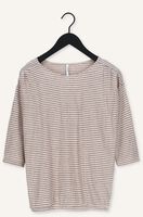 SUMMUM Haut TOP COTTON LINEN METALLIC STRI en beige SUMMUM Haut TOP COTTON LINEN METALLIC STRI en beige - medium