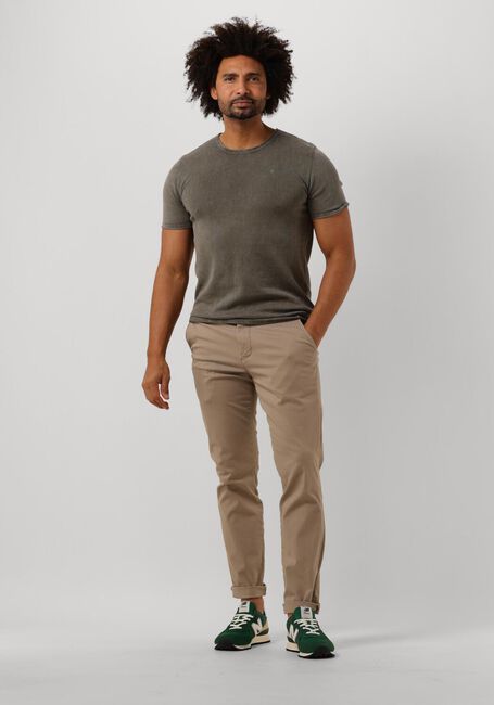 PUREWHITE T-shirt FLAT KNITTED SHIRT SHORTSLEEVE WITH SMALL LOGO ON CHEST Olive - large