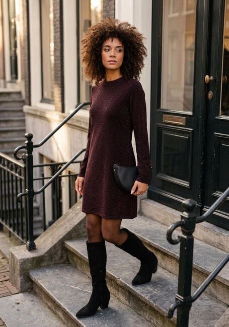 OBJECT Mini robe OBJFILIPA L/S RE SHORT DRESS Bordeaux - large
