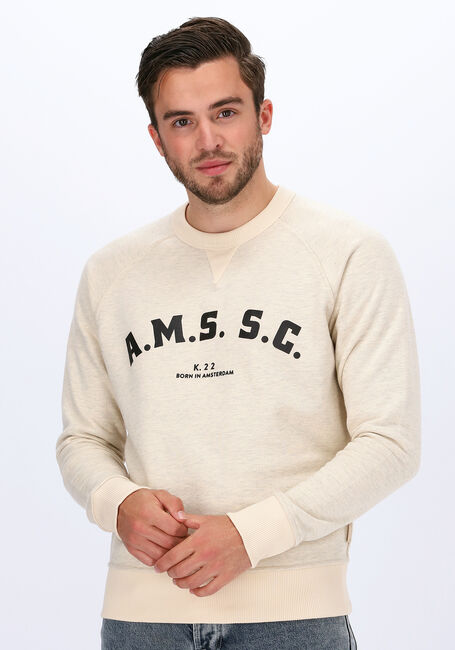 Ecru SCOTCH & SODA Sweater REVERSIBLE SWEAT WITH VARSITY - large
