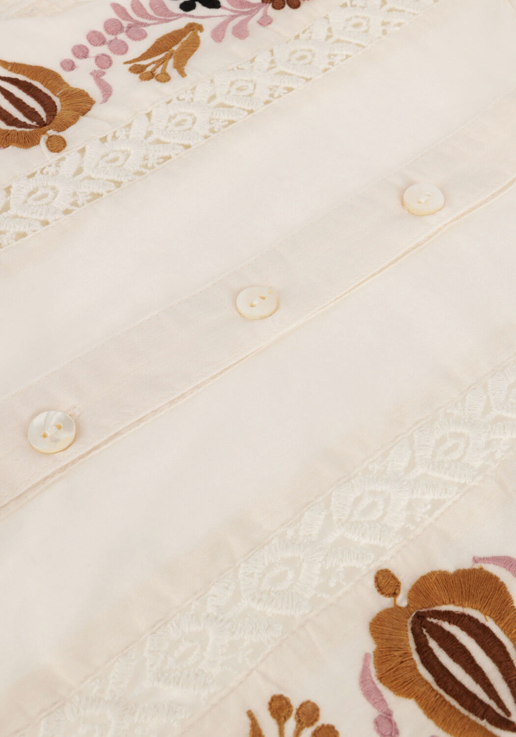 Gebroken wit SUMMUM  BLOUSE FLOWER EMBROIDERY - large