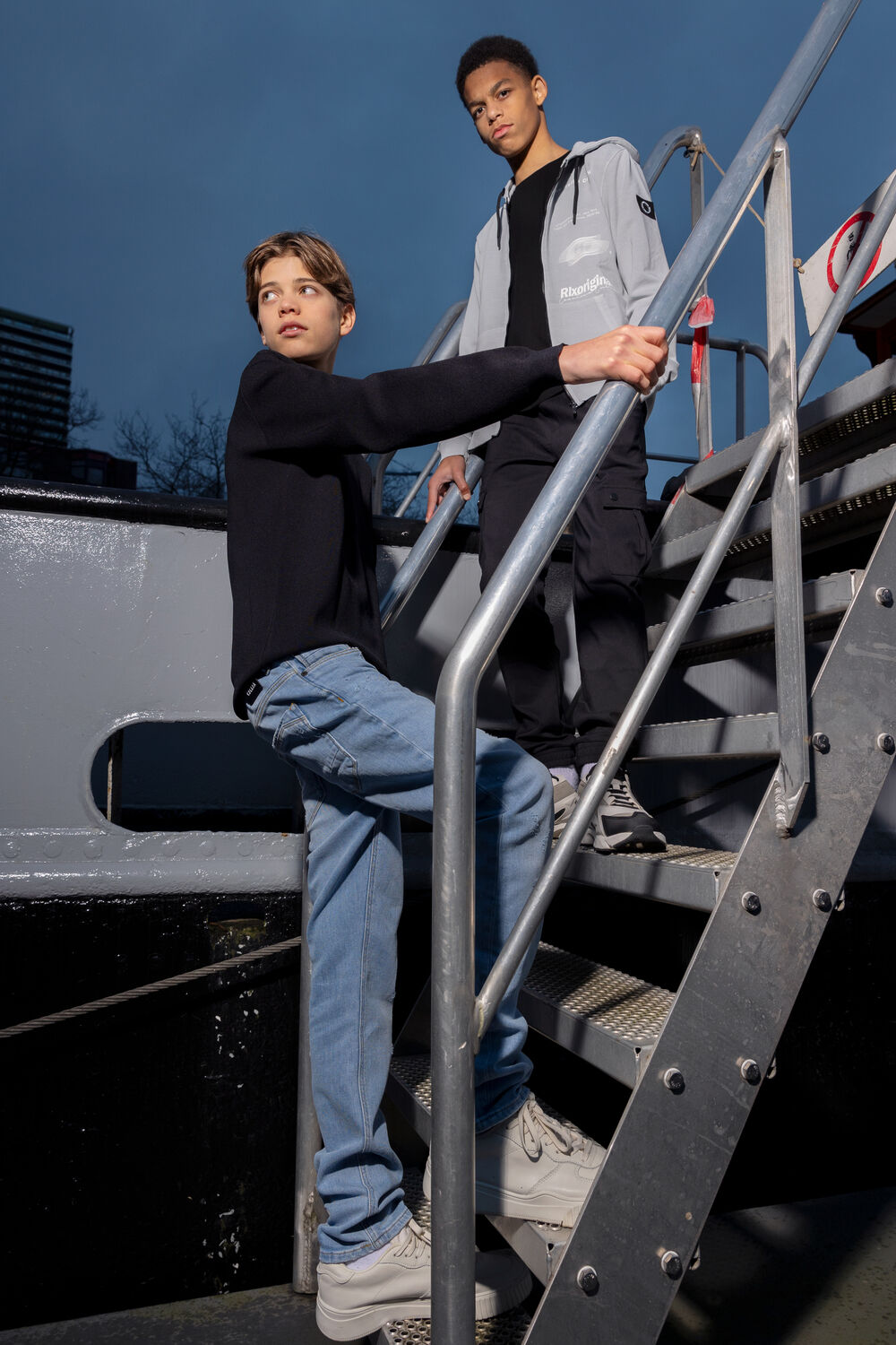 Lichtblauwe RELLIX Wide jeans JOEL STRAIGHT WIDE FIT - large