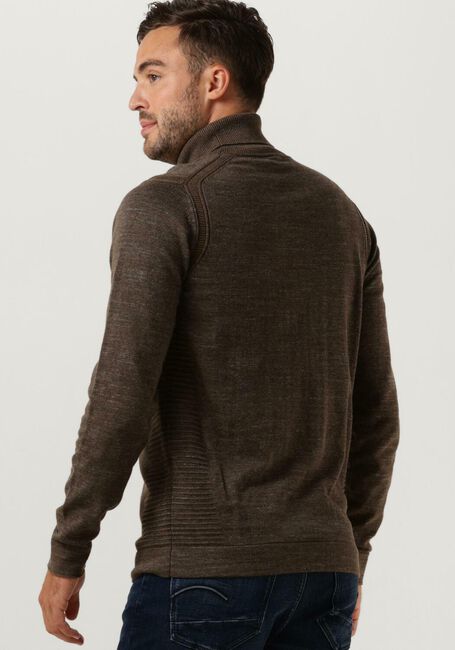 CAST IRON Col roulé TURTLENECK COTTON HEATHER PLATED en marron - large