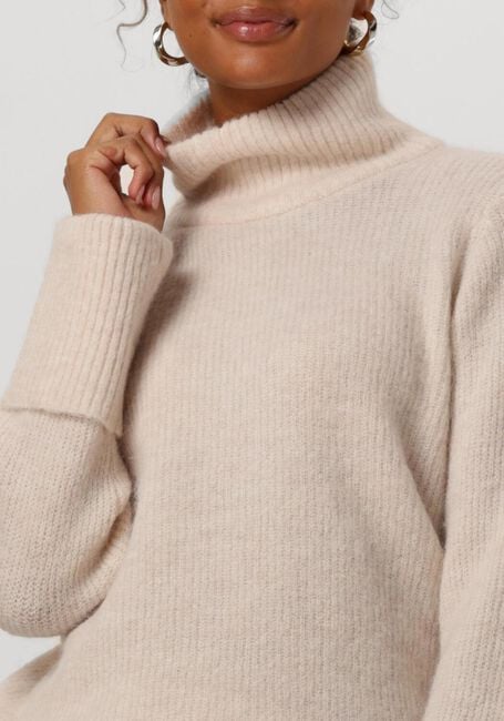 SELECTED FEMME Pull SLFSIA RAS LS KNIT HIGH NECK en beige - large