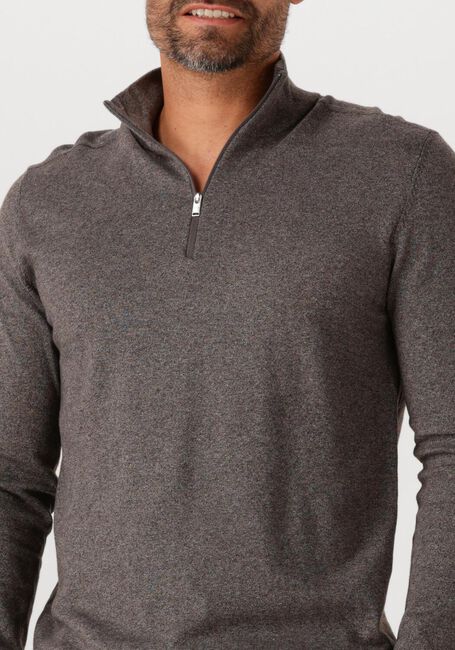 Bruine SELECTED HOMME Trui SLHBERG HALF ZIP CARDIGAN NOOS - large