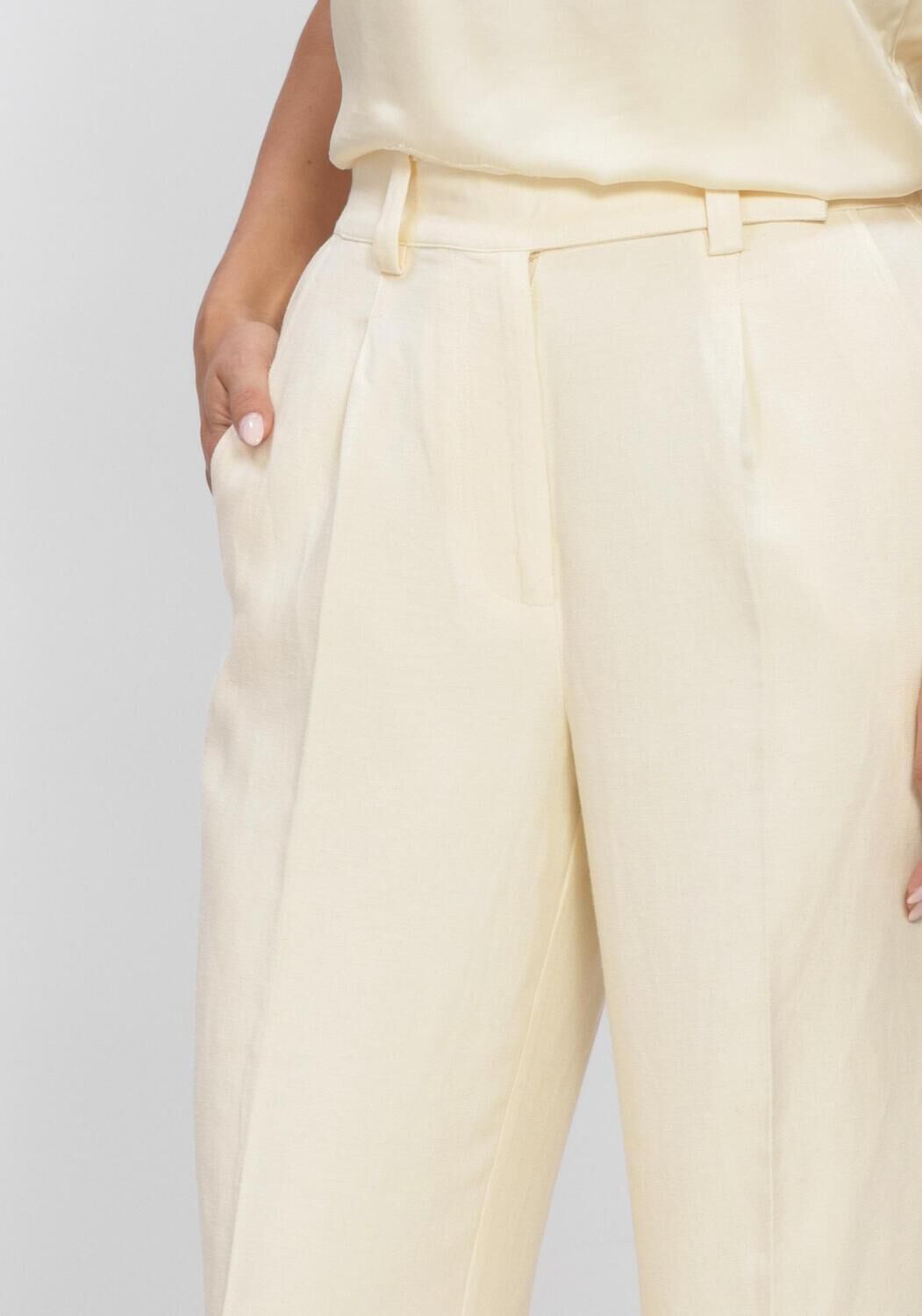 Gele SECOND FEMALE Broeken/jumpsuits LINO CLASSIC TROUSERS - large
