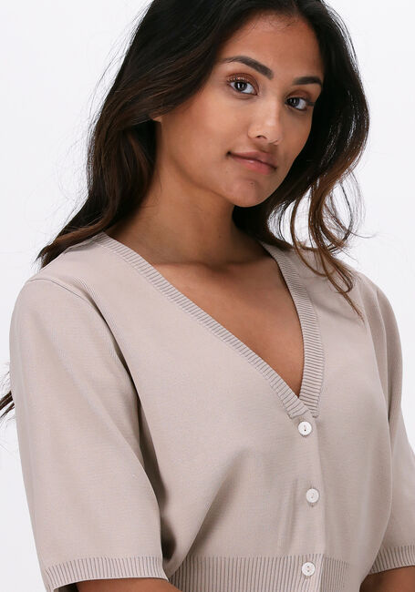 GESTUZ Gilet MATTHEAGZ SS RIB CARDIGANV en beige - large