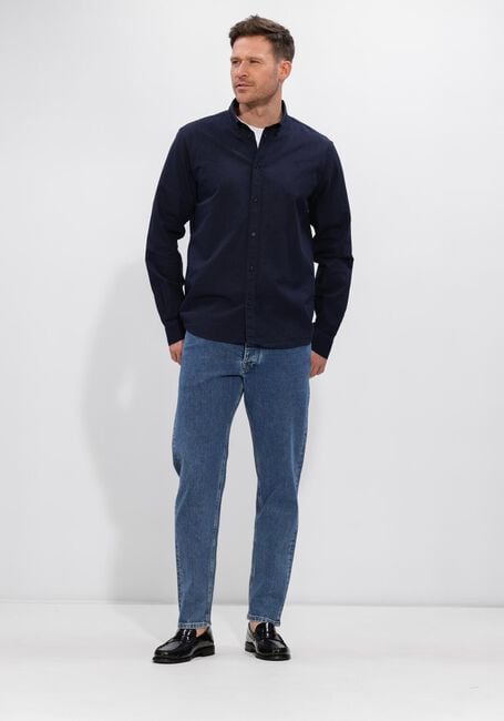 LES DEUX Chemise d&eacute;contract&eacute; KONRAD COTTON LINEN SHIRT Bleu fonc&eacute; - large