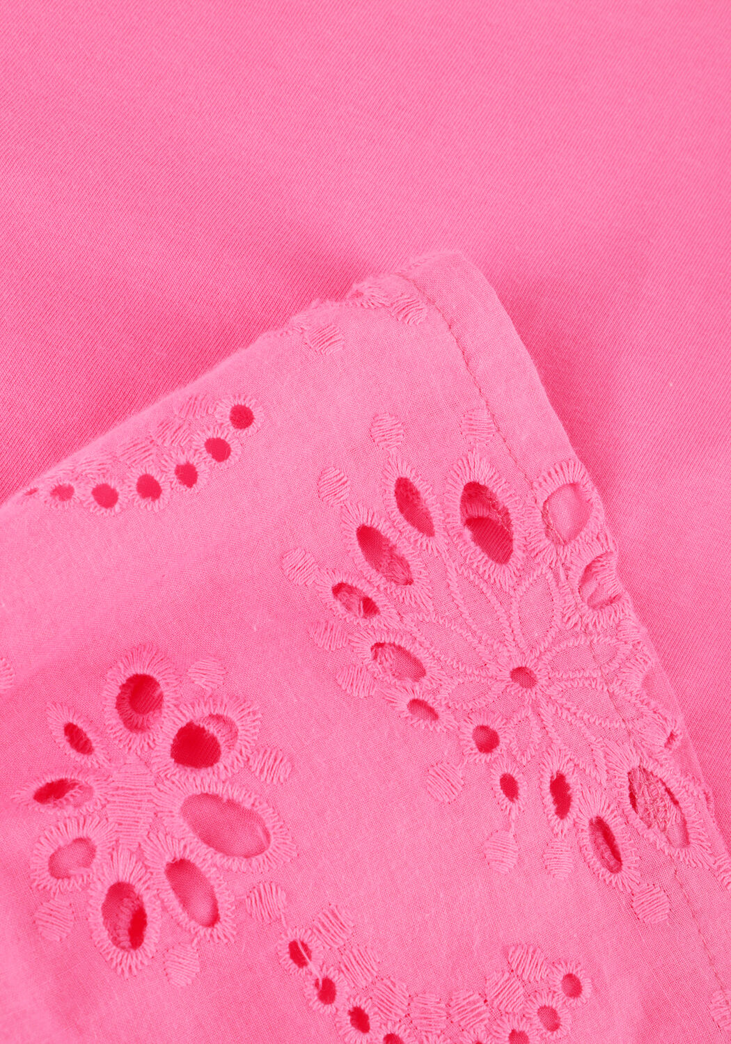 SUMMUM T-shirt TOP JERSEY AND BRODERIE MIX en rose - large