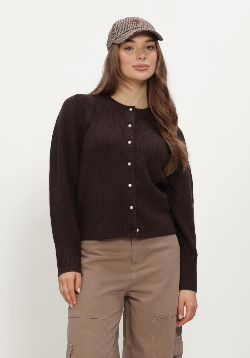 Bruine NEO NOIR Trui NUNA KNIT CARDIGAN - large