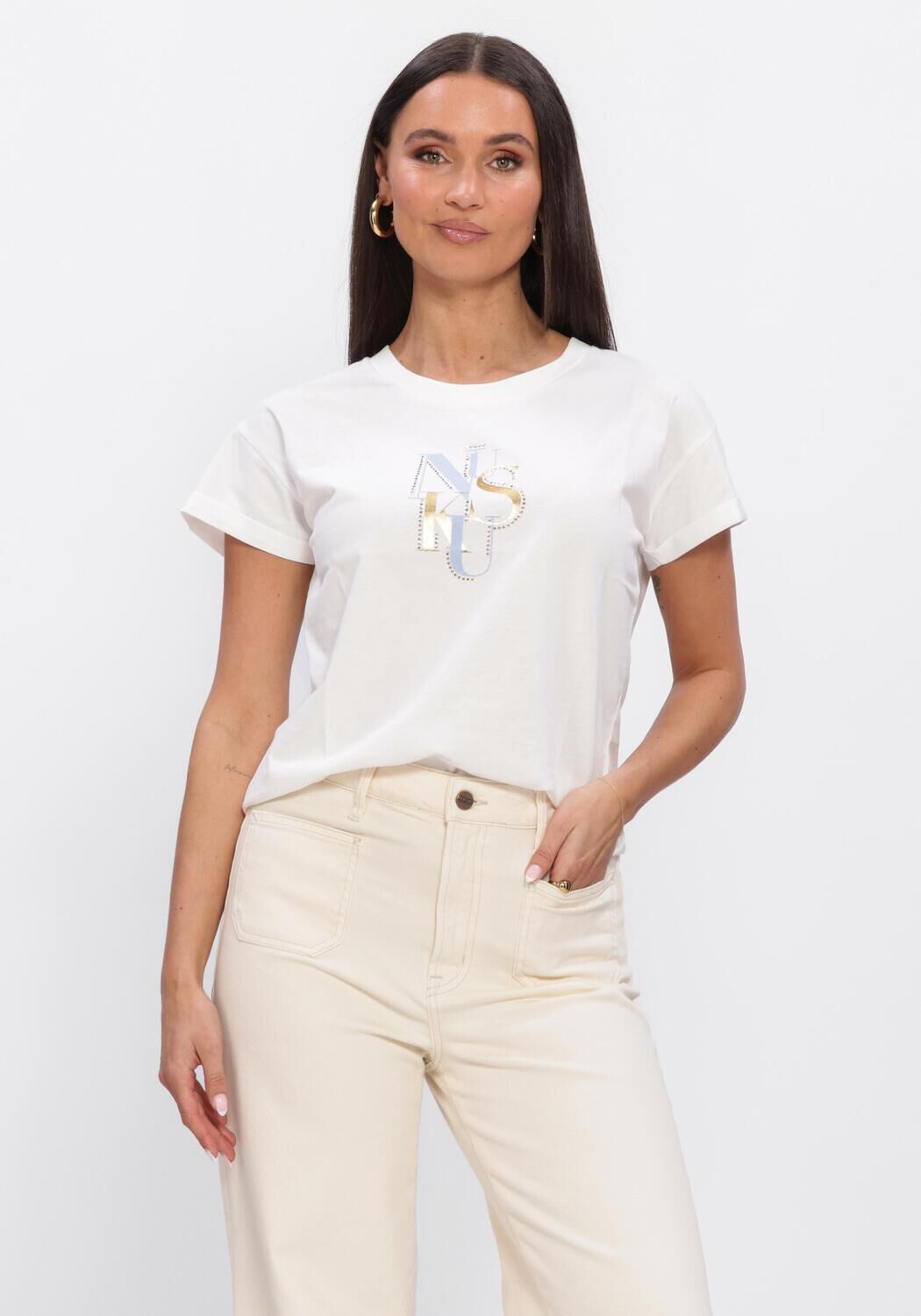 Witte NUKUS Top ROWENA SHIRT - large