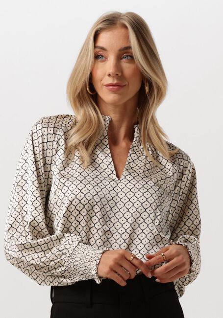 Ecru NEO NOIR  STONE MOROCCAN TILE BLOUSE - large