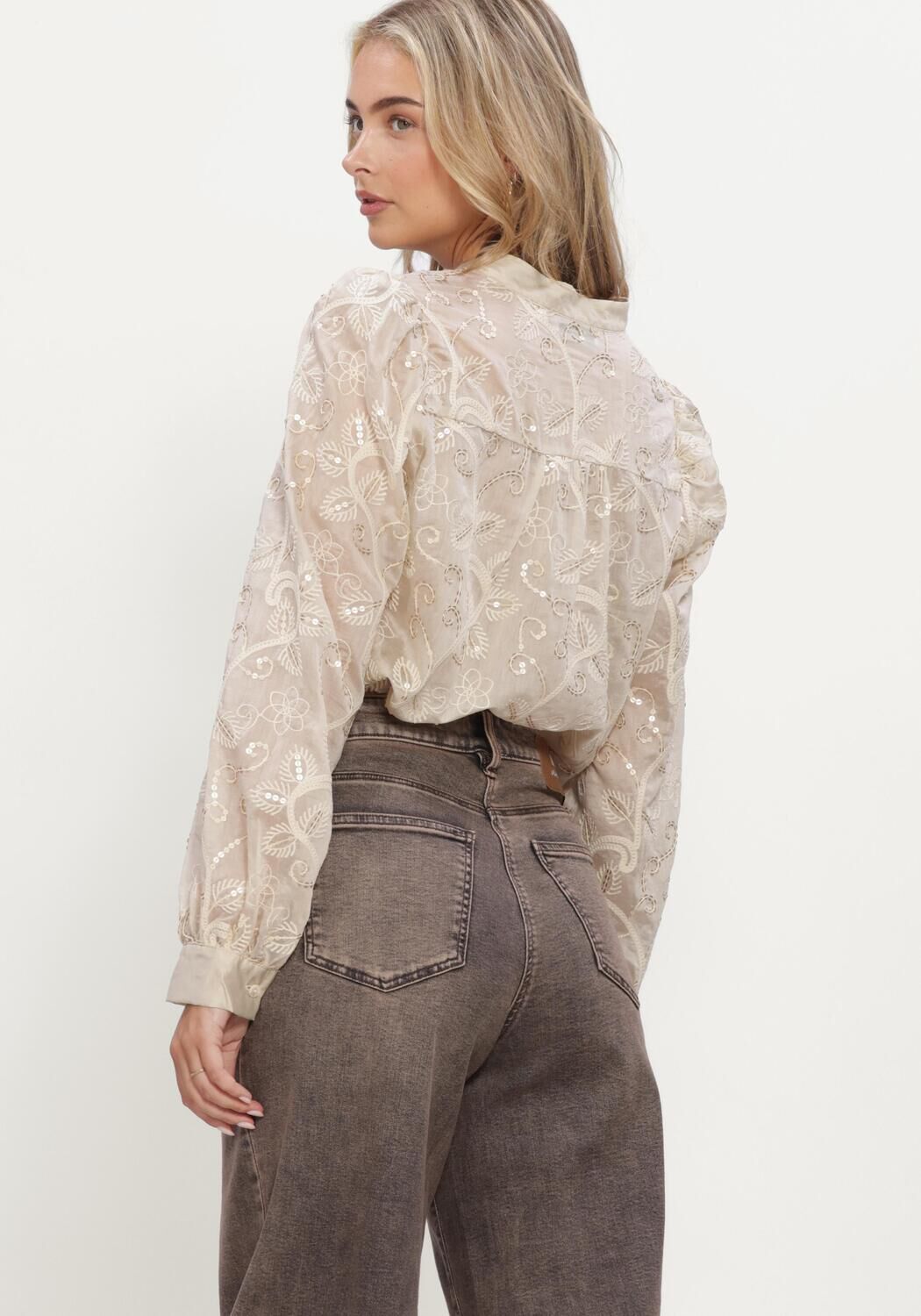 Ecru NUKUS  ANTONELLA BLOUSE EMBROIDERY - large