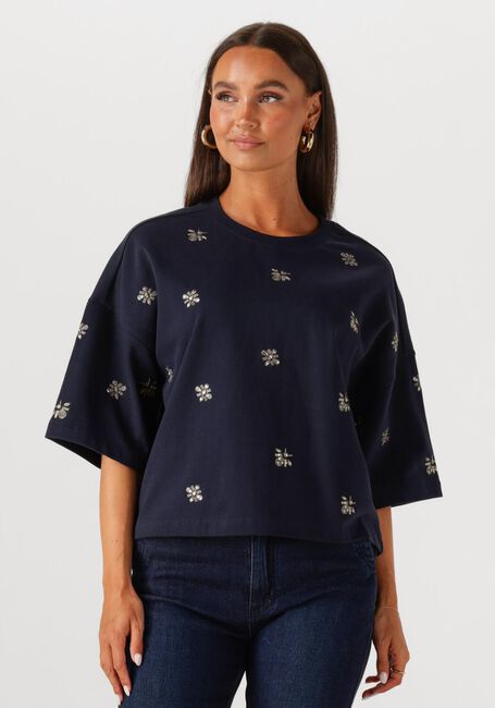 SUMMUM T-shirt EMBELLISHED SHORTSLEEVE Bleu foncé - large