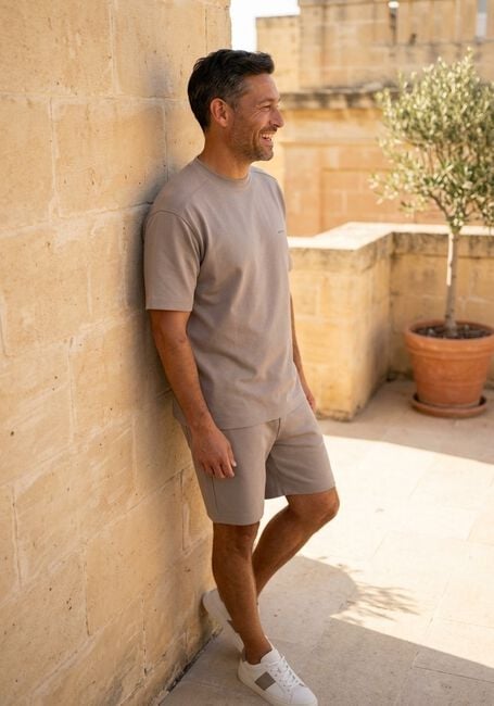 GENTI Polo T-SHIRT SS 1227 en taupe - large