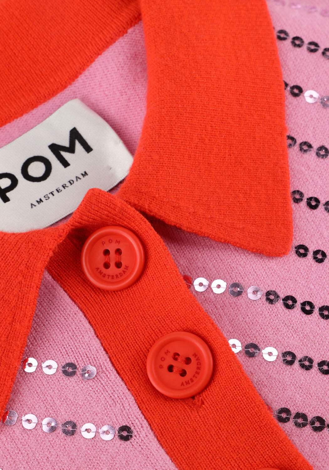 Roze POM AMSTERDAM Tops & T-shirts TOP POLO SEQUINS CHEERING PINK - large