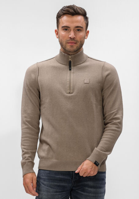 BUTCHER OF BLUE Pull CLIFDEN HALFZIP en beige - large
