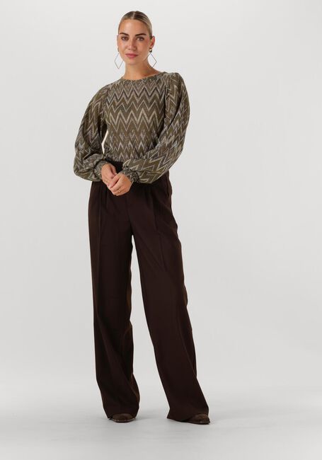 Groene SUMMUM Top TOP LONG SLEEVE ZIG ZAG LUREX - large