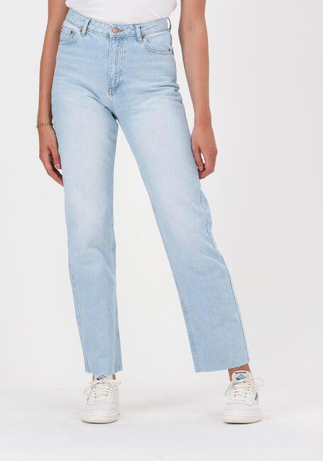 NA-KD Straight leg jeans STRAIGHT HIGH WAIST RAW HEM JE Bleu clair - large