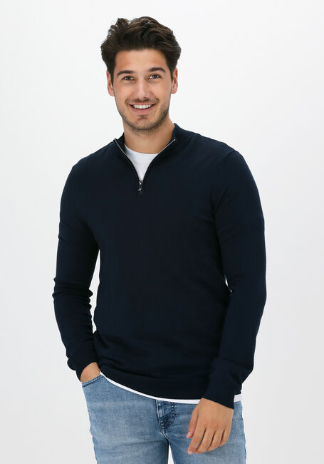 PUREWHITE Pull ESSENTIAL KNIT HALF ZIP LS Bleu foncé - large