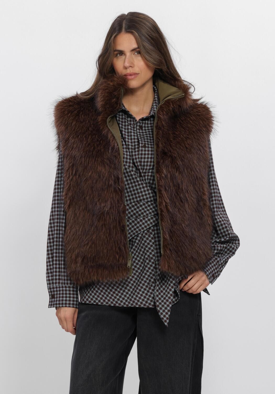 ELEH Gilet EFW260129 en marron - large