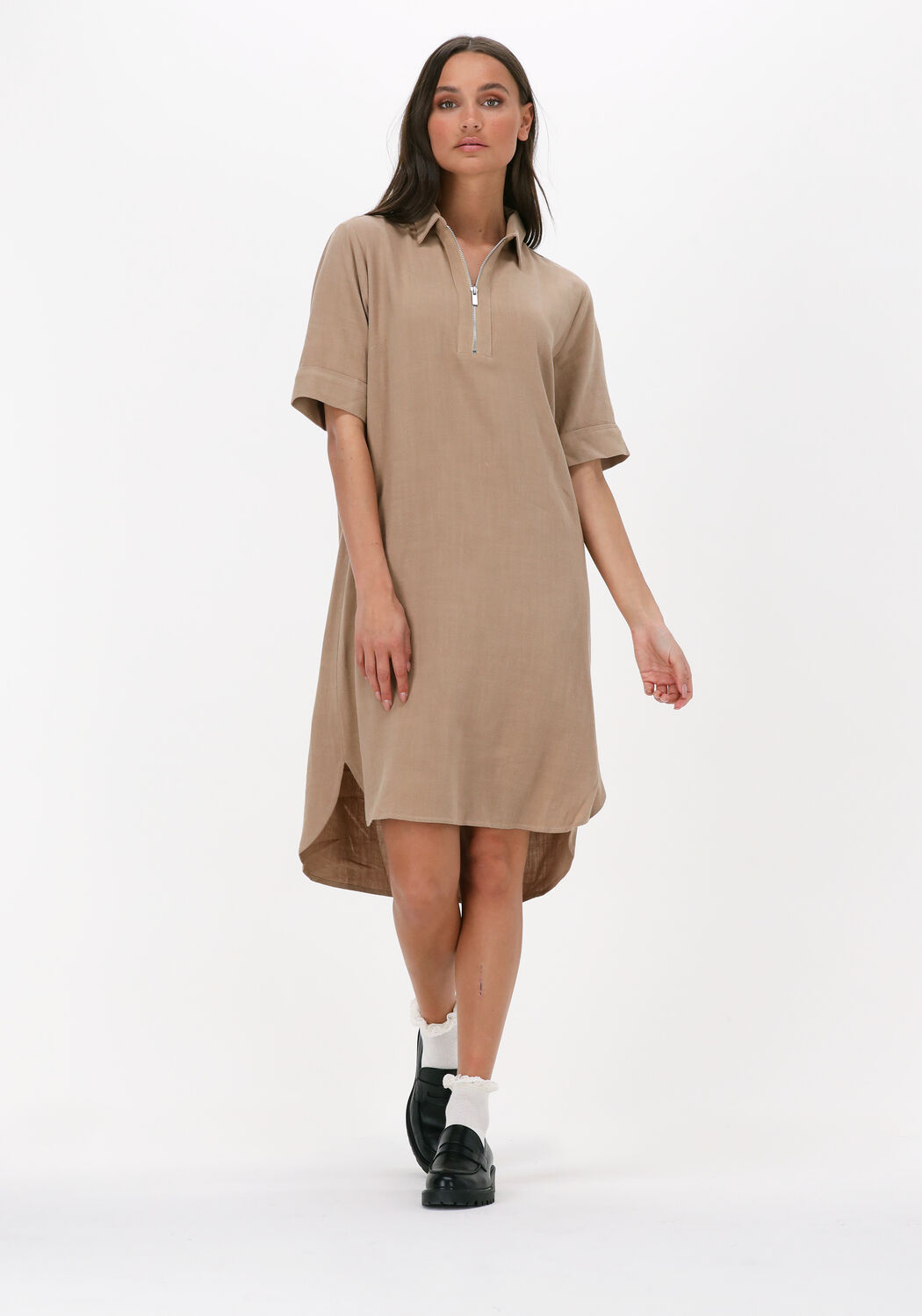 Beige SIMPLE Mini jurk WOVEN DRESS UVI STRUC Omoda