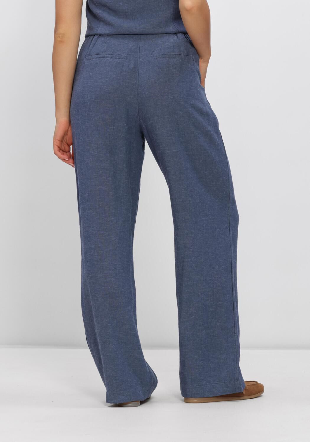 Blauwe MSCH COPENHAGEN Pantalon MSCHPENNIE GINIA HW PANTS - large