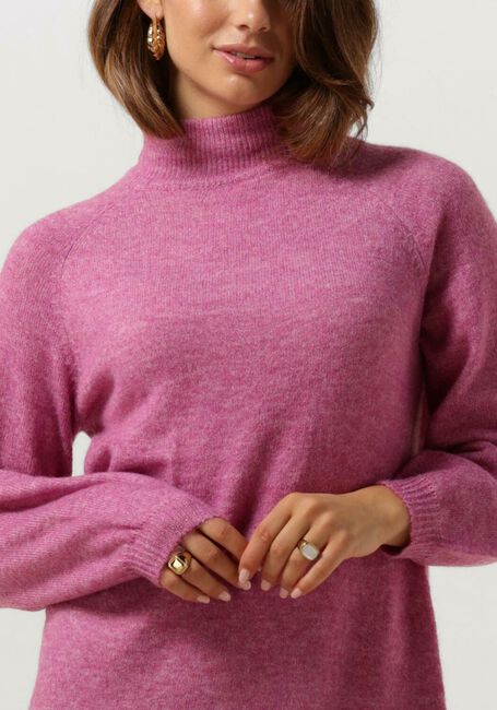 Roze Y.A.S. Midi jurk YASBALIS LS FUNNEL KNIT DRESS - large