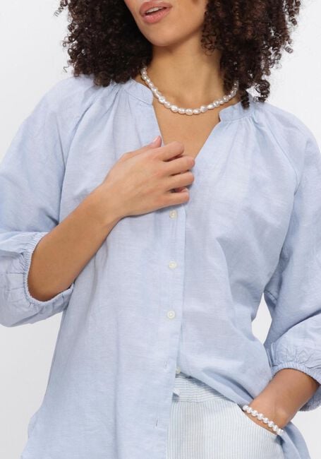 Blauwe SELECTED WOMEN  SLFCLEO-ALBERTA LINEN BLEND SHIRT - large