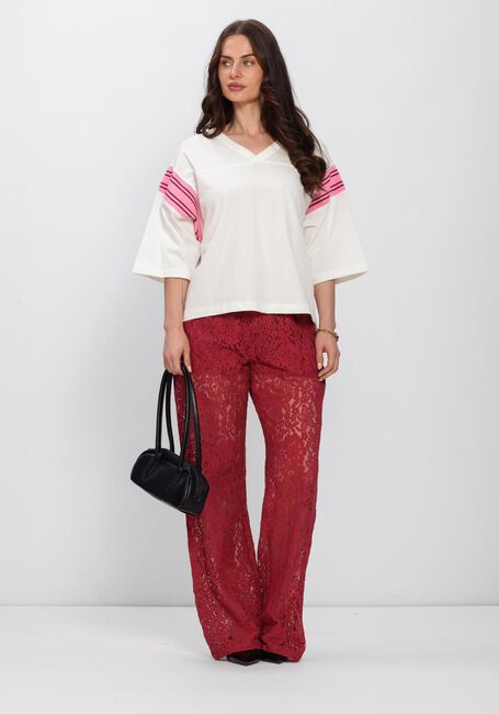 Rode CATWALK JUNKIE Broeken/jumpsuits PULL ON LACE TROUSERS - large