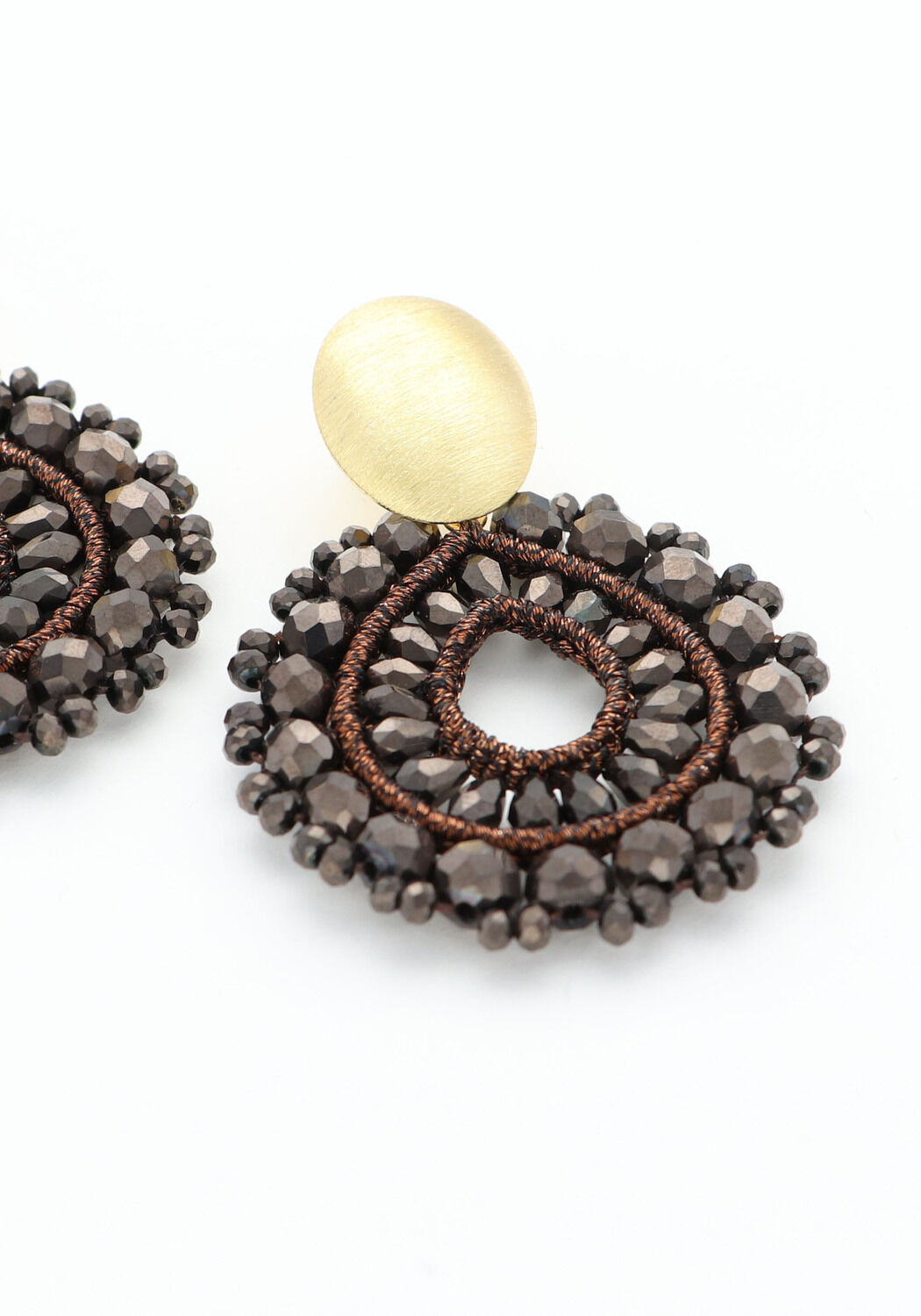 LOTT. GIOIELLI Boucles d'oreilles CE SI OPEN DROP S IRR. STONES en marron - large