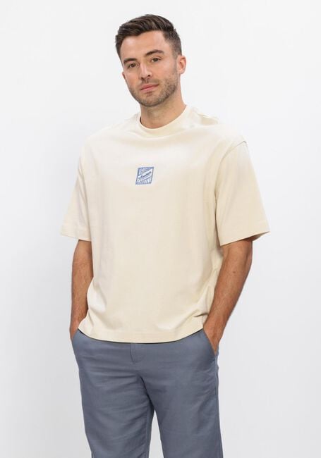 SELECTED MEN T-shirt SLHRELAXBROCK SS TEE HOTEL  AMOUR &Eacute;cru - large