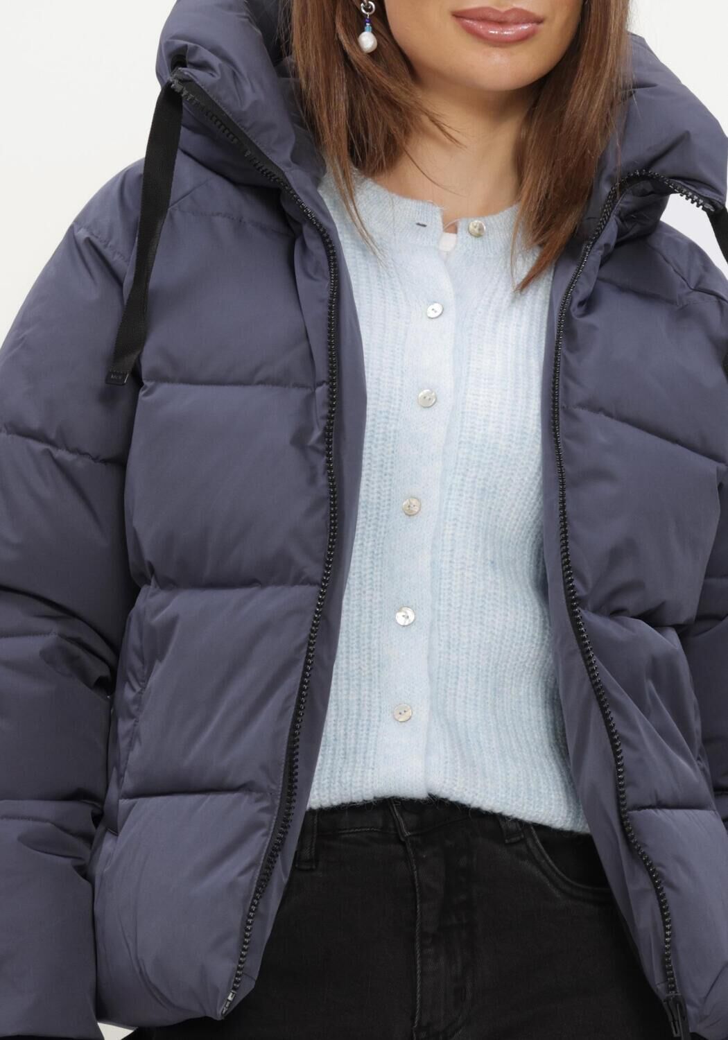 Donkerblauwe MSCH COPENHAGEN Gewatteerde jas MSCHPAVINARIA SHORT JACKET - large