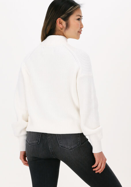 CALVIN KLEIN Pull TWO TONE MONOGRAM LOOSE SWEATER Blanc - large